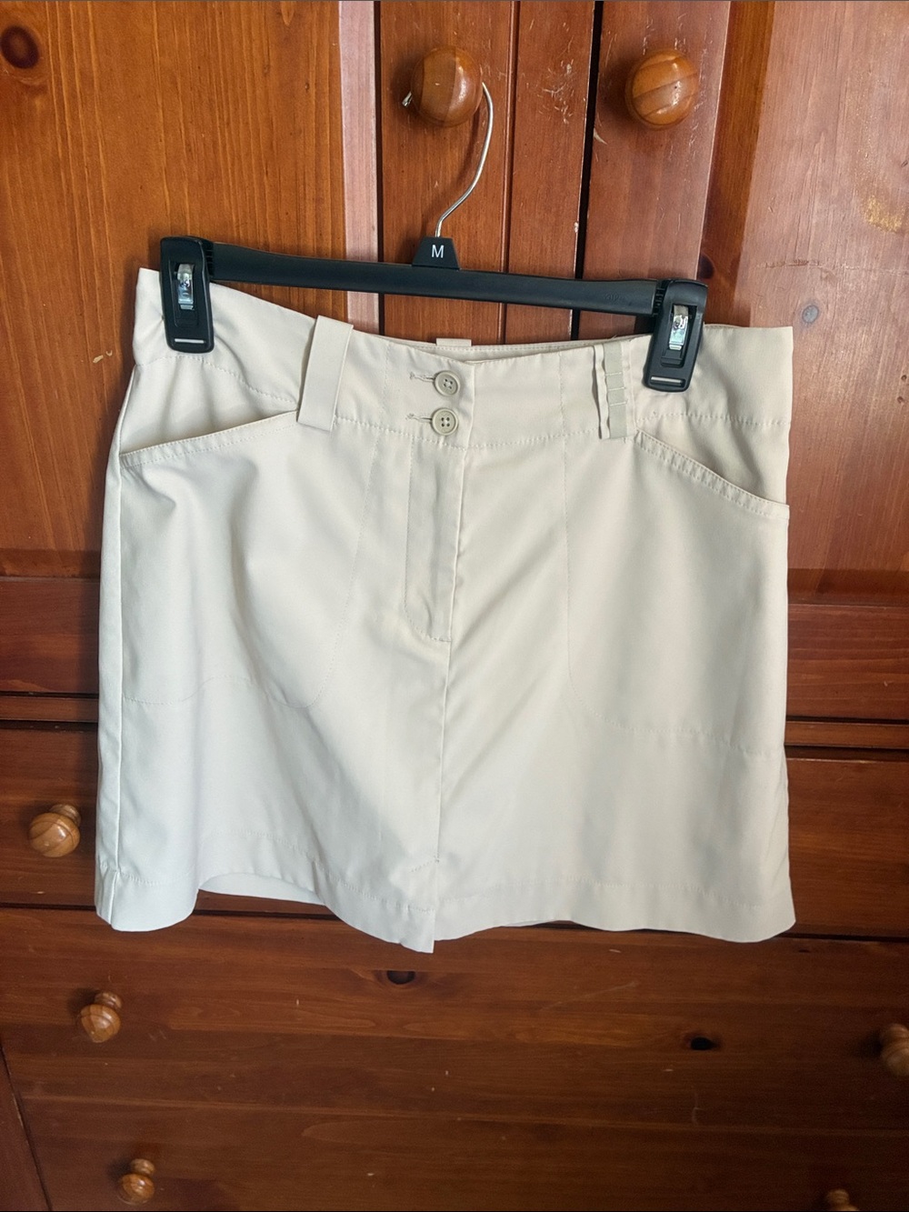 Nike Golf Cream Mini Skort with Button Front